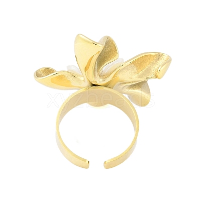 Flower Natural Shell Finger Rings RJEW-H234-01G-1