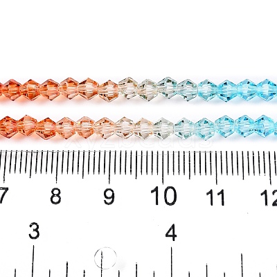 Gradient Color Baking Paint Glass Bead Strands DGLA-A039-T6mm-A016-1