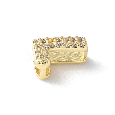Brass Micro Pave Clear Cubic Zirconia Initial Multi-strand Links LS-KK-S520-01G-12-1