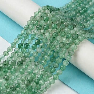 Natural Green Strawberry Quartz Beads Strands X-G-Z034-A02-03-1