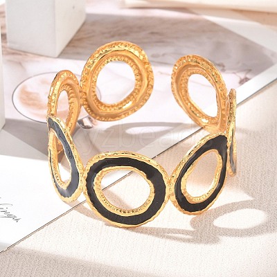304 Stainless Steel Enamel Cuff Bangles for Women SA-CBAFD7D-03G-1