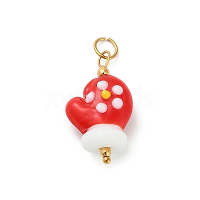 Christmas Handmade Lampwork Pendants STAS-C147-03C-1