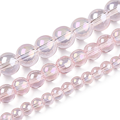 Electroplate Transparent Glass Beads Strands GLAA-T032-T6mm-AB10-1