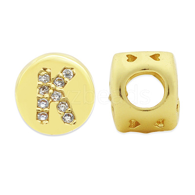 Brass Micro Pave Clear Cubic Zirconia Beads KK-T030-LA843-KX3-1