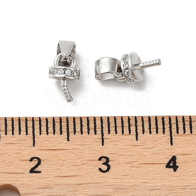 Rhodium Plated 925 Sterling Silver Cup Peg Bails X-FIND-Z008-15P-1