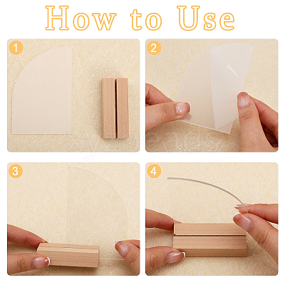 Transparent Acrylic Place Card & Wood Card Holder Set ODIS-WH0038-62-1