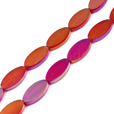 Painted Transparent Glass Beads Strands GLAA-E033-06A-02-1