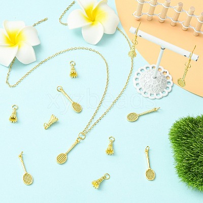 12Pcs 2 Styles Brass Pendants KK-CJ0004-49-1