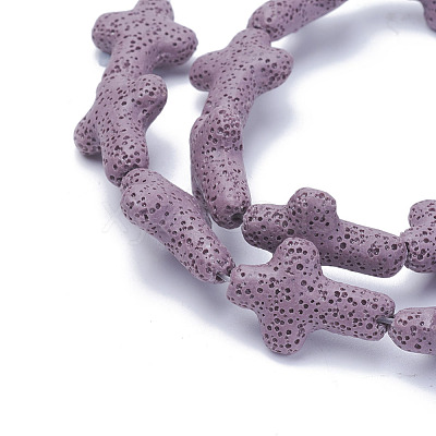 Natural Lava Rock Beads Strands G-L498-E16-1