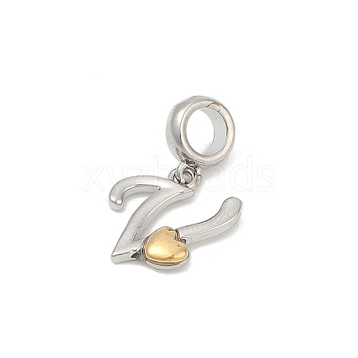 Brass European Dangle Charms KK-Z097-01V-GP-1