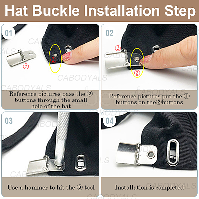 36Sets Iron Baseball Hat Cap Buckle Strap Clasp Clip Kit IFIN-CY0001-02-1