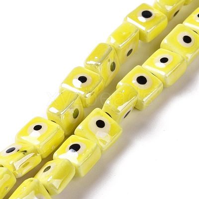 Handmade Porcelain Ceramic Beads Strands LAMP-B021-06J-1