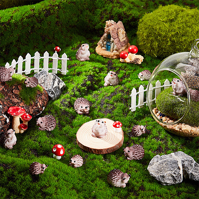 30Pcs 3 Style Resin Hedgehog Display Decorations DJEW-GA0001-46-1