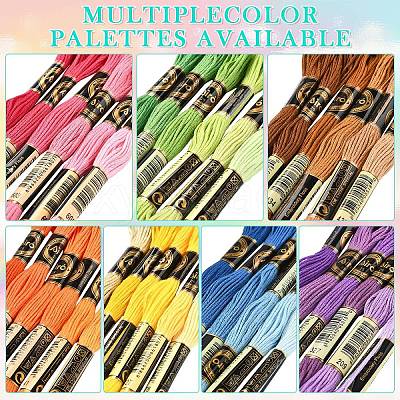 6Bundles 6 Colors Polyester Embroidery Floss OCOR-YW0001-24C-1