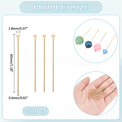 150Pcs 304 Stainless Steel Ball Head Pins STAS-UN0058-93E-G-1