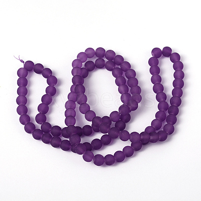 Baking Paint Transparent Glass Bead Strands GLAA-S031-8mm-36-1
