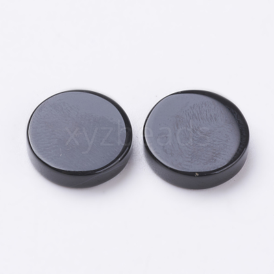 Natural Black Agate Cabochons G-E417-RS10x2-1
