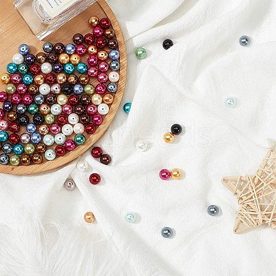 Eco-Friendly Dyed Glass Pearl Round Beads HY-PH0011-02-8mm-1