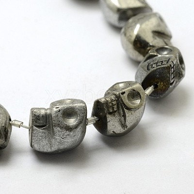 Electroplated Natural Pyrite Beads Strands G-N0258-M-04-1