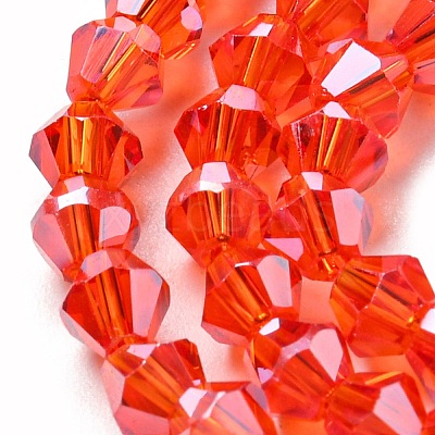Transparent Electroplate Glass Beads Strands EGLA-A039-T4mm-A14-1