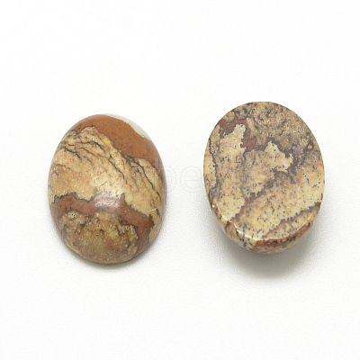 Natural Picture Jasper Cabochons G-R415-13x18-42-1
