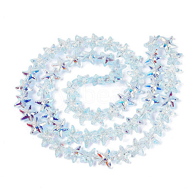 Electroplate Transparent Glass Beads Strands EGLA-Q136-01A-07-1