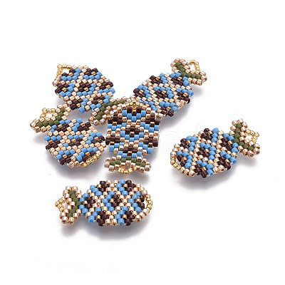 MIYUKI & TOHO Handmade Japanese Seed Beads Pendants SEED-A027-B02-1