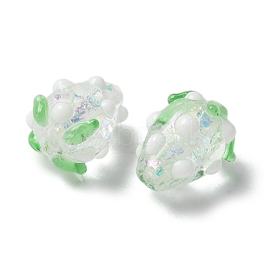 Handmade Foil Lampwork Bumpy Beads Strands FOIL-Z001-05E-1