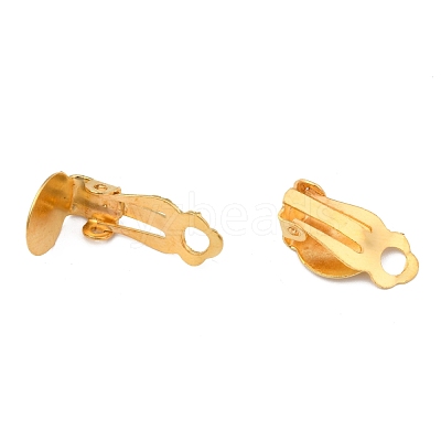Iron Clip-on Earring Settings IFIN-R204-09G-1