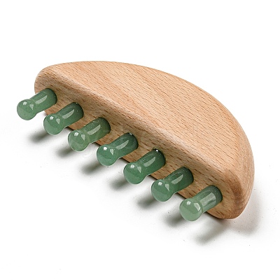 Natural Green Aventurine Scalp Massager AJEW-G058-01C-1