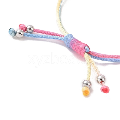 Adjustable Braided Nylon Thread Link Bracelet Makings AJEW-JB01160-01-1