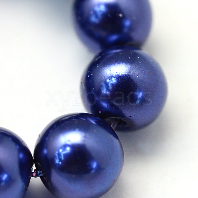 Baking Paint Pearlized Glass Pearl Round Bead Strands HY-Q003-4mm-19-1