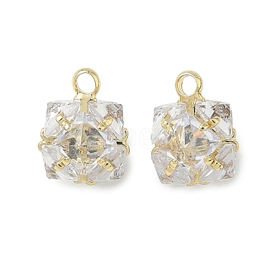 Brass Pave Clear Cubic Zirconia Charms CU-CBAD360-08G-01-1