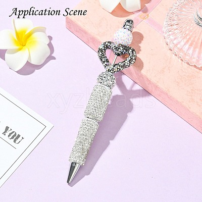 Heart Shape Polymer Clay Rhinestone Beads CLAY-NH0001-09B-01-1