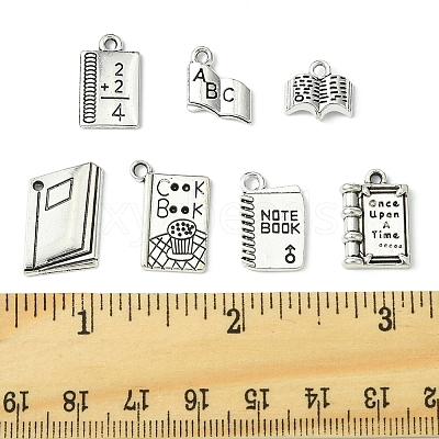 60Pcs Tibetan Style Alloy Pendants for Teachers' Day TIBEP-FS0001-22-1