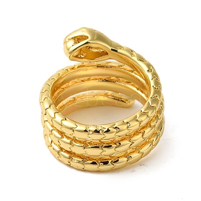 Snake Brass Finger Rings for Women RJEW-A048-27G-1