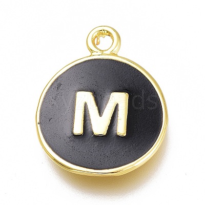 Brass Enamel Pendants KK-H103-02M-G-1