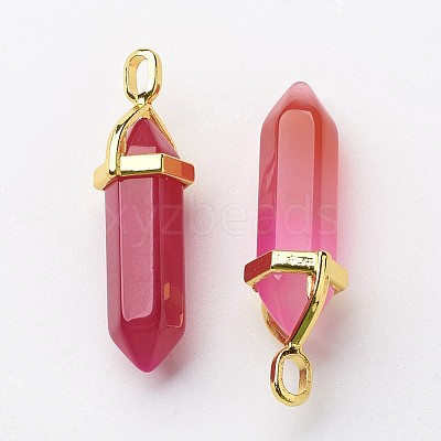 Natural Agate Double Terminated Pointed Pendants G-G902-B08-1