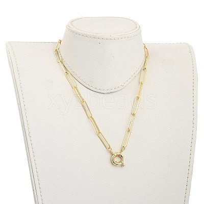 Brass Paperclip Chain Necklaces NJEW-JN03066-01-1