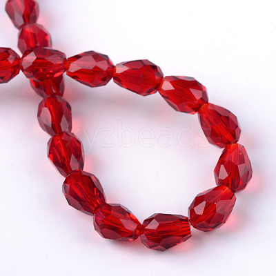 Transparent Glass Bead Strands GLAA-R024-6x8mm-03-1
