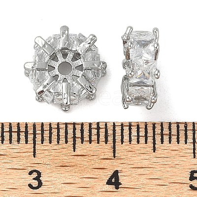 Brass Micro Pave Cubic Zirconia Spacer Beads KK-U045-16P-02-1