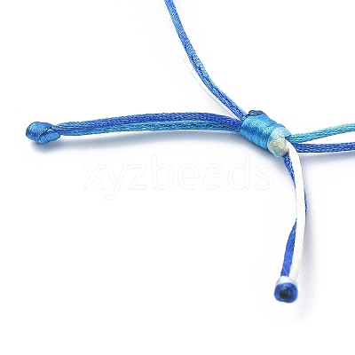 Gradient Color Adjustable Braided Nylon Cord Bracelet Making AJEW-JB01163-02-1