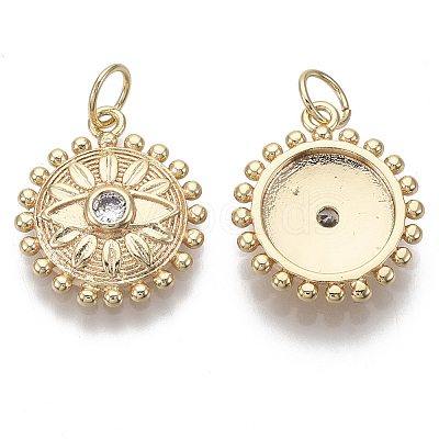 Brass Micro Pave Cubic Zirconia Pendants LS-KK-R130-005G-NF-1