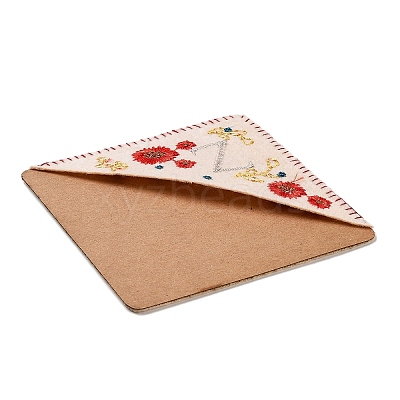 4Pcs Letter Personalized Hand Embroidered Corner Bookmarks JX587Z-1