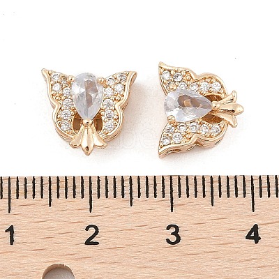 Rack Plating Brass Micro Pave Cubic Zirconia Beads KK-F879-08G-1