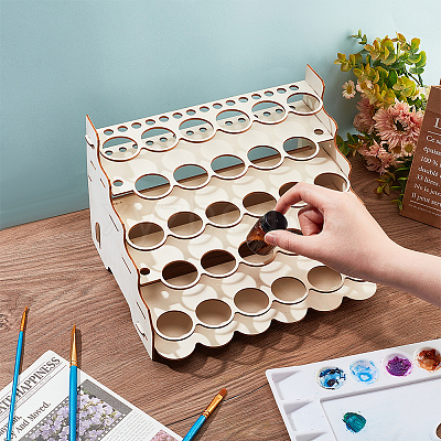 5-Layer Wooden Craft Paint & Brash Rack DIY-WH0401-05-1