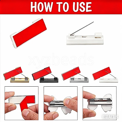 Plastic Adhesive Back Bar Pins with Platinum Iron Pins KY-D025-01A-02-1
