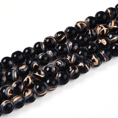 Baking Paint Glass Beads Strands DGLA-N010-6mm-M-1