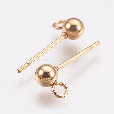 Ion Plating(IP) 304 Stainless Steel Ball Stud Earring Post STAS-H410-10G-1