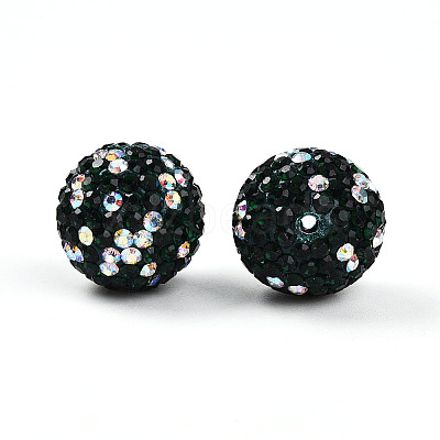 Polymer Clay Pave Rhinestone Beads RB-T018-01F-1
